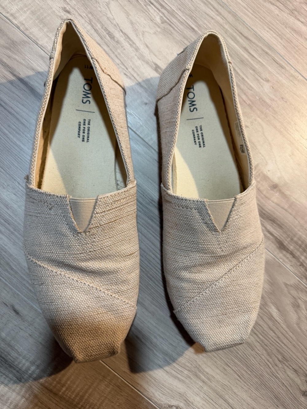 Toms Women's Canvas Alpargata Slip-Ons in Beige - women’s 11
